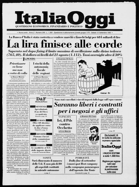 Italia oggi : quotidiano di economia finanza e politica